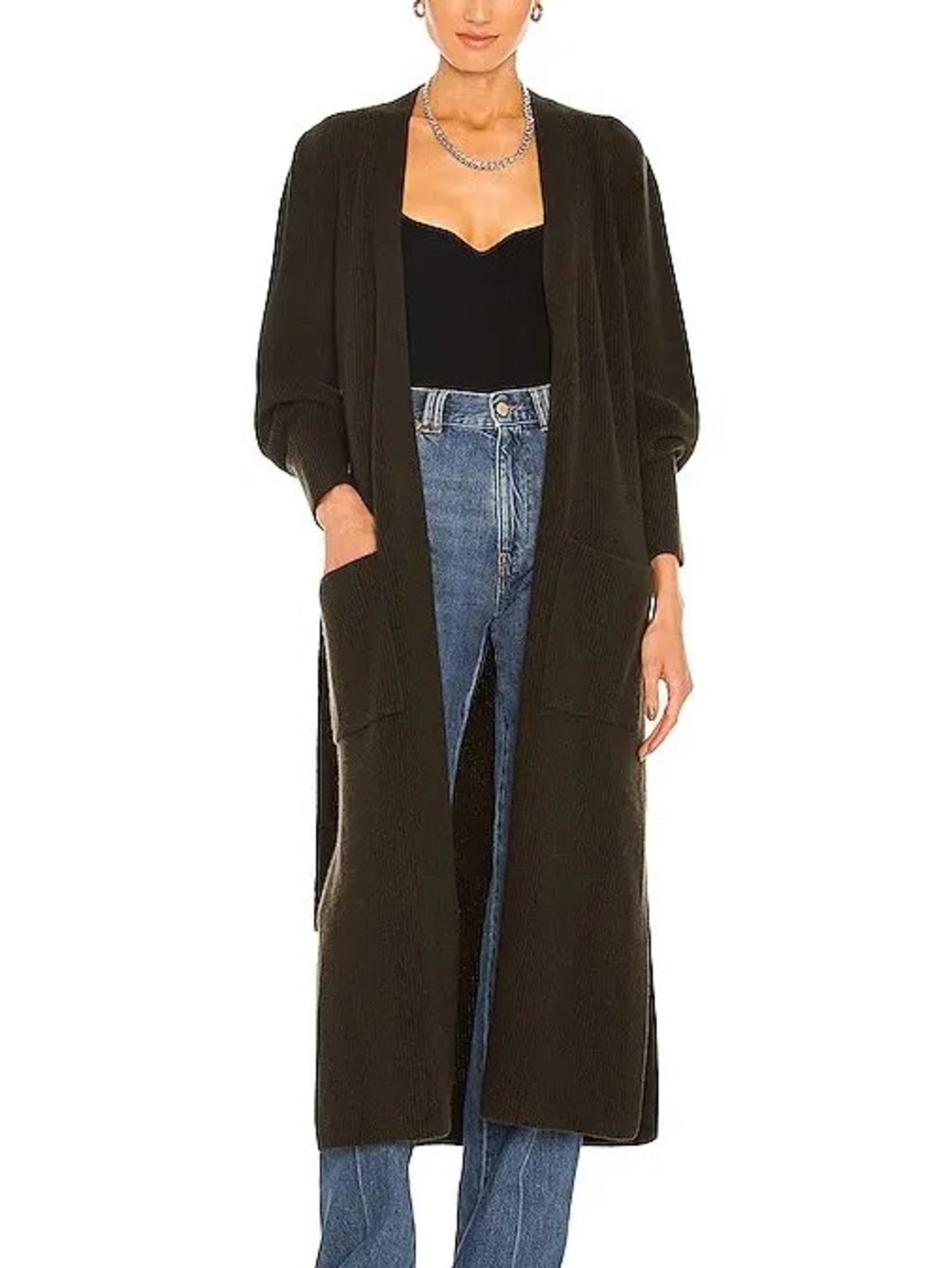 A.L.C. Long Open-Front Cardigan in Olive - 75% OFF MSRP!!!